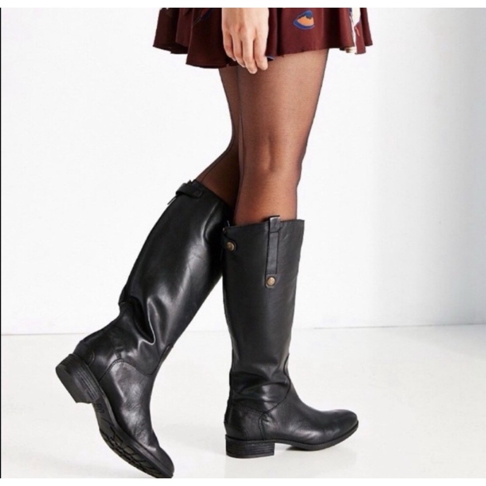 Sam Edelman Women's Penny 2 Black Tall Leather Riding Boots Size 7.5M / 38